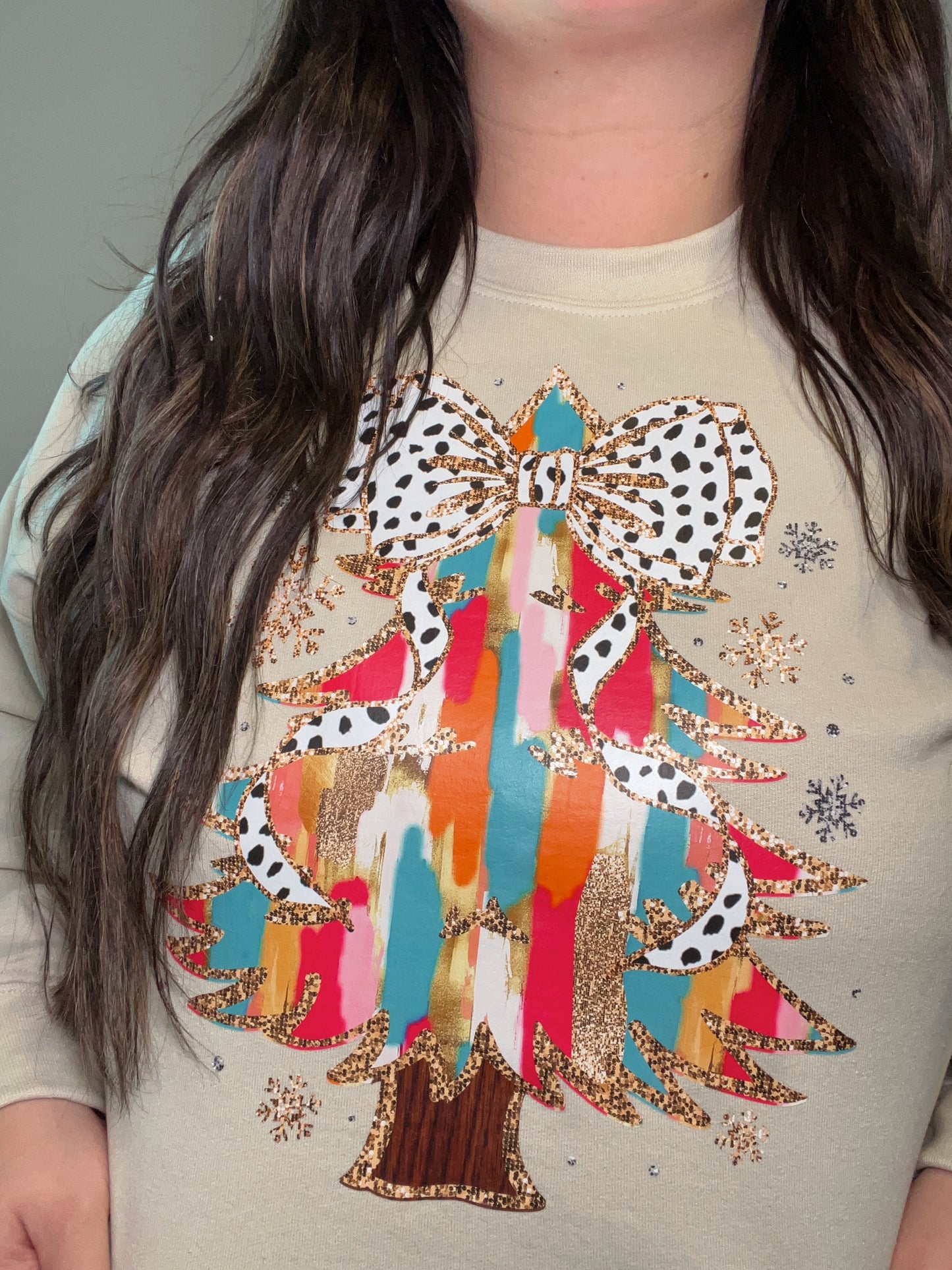 Watercolor Christmas Tree Crewneck
